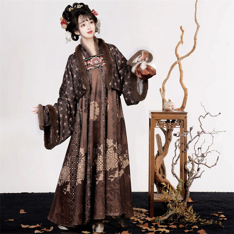 【听雪迎春】汉元素汉服女加绒加厚新中式日常秋冬新款