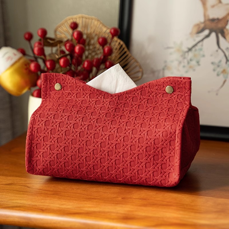 2025新年红色喜庆纸巾盒