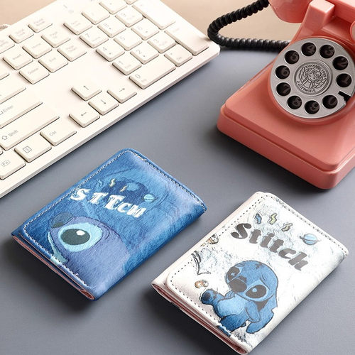 潮流新款钱包短款小巧男女学生卡包儿童可爱卡通史迪仔证件零钱包