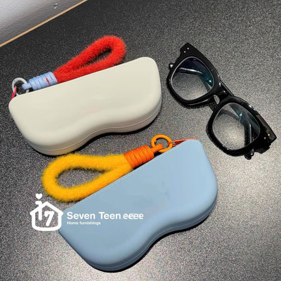 韩版复古网红款黑色眼镜收纳盒