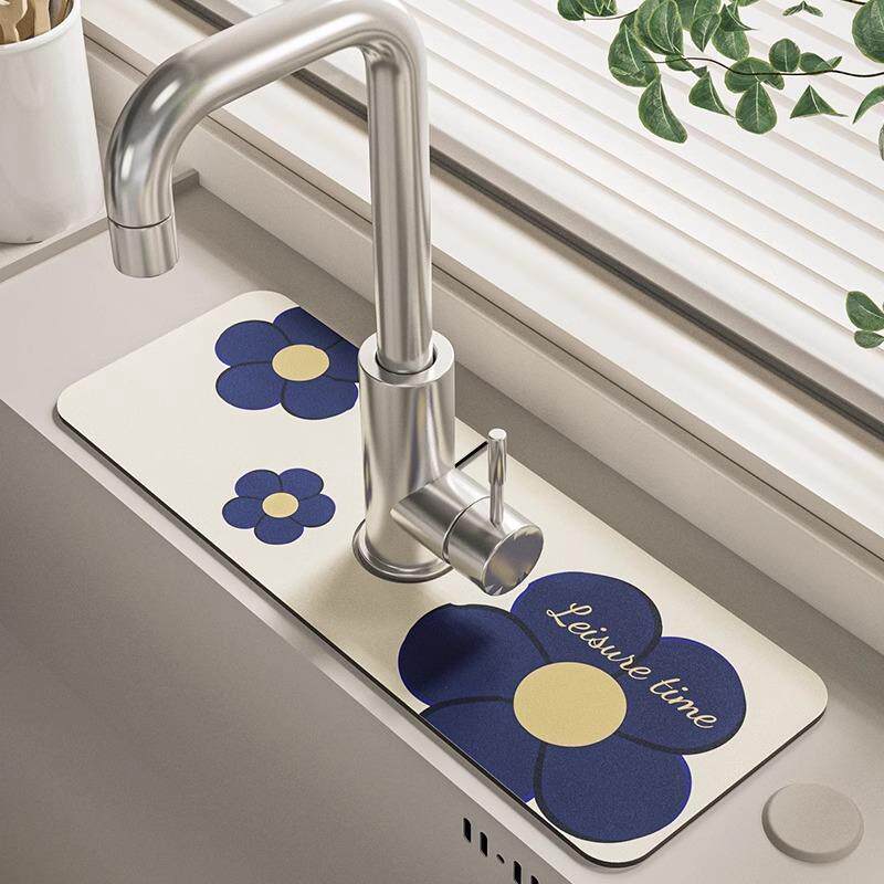 厨房水龙头吸水垫浴室洗手台面沥水垫硅藻泥可擦免洗防霉速干垫子,居家布艺,厨房地垫,淘宝优惠券,粉丝福利购,淘宝优惠卷