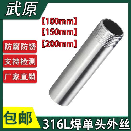 武原焊接丝头316L不锈钢100mm15