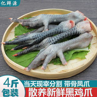 黑鸡爪生鲜 当天现宰黑鸡脚4斤土鸡凤爪非无骨鸡爪整只带骨黑凤爪
