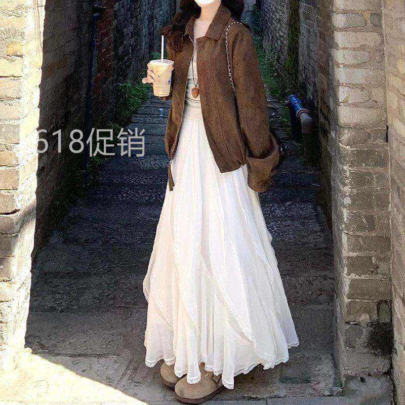 白色不规则蕾丝半身裙女夏季2026新款高腰温柔风a字裙子韩系长裙