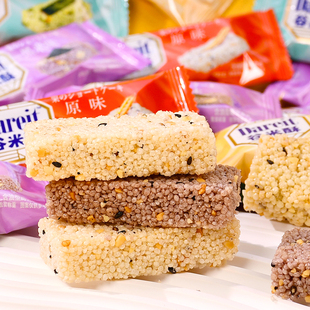 粗糧谷米酥原味黑米酥花生味粗糧棒老式 休閑點心整箱批發獨立包裝