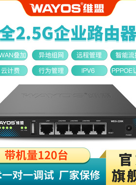 维盟WEG-220K3000兆2.5G跑满企业级有线路由器多WAN口出租屋酒店pppoe拨号流控计费认证企业网吧SDWAN组网