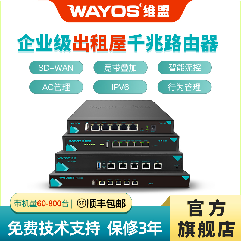 【厂家直销】维盟千兆2.5G万兆有线路由器多WAN口出租屋公寓pppoe拨号流控行为管理企业网吧SDWAN组网220G
