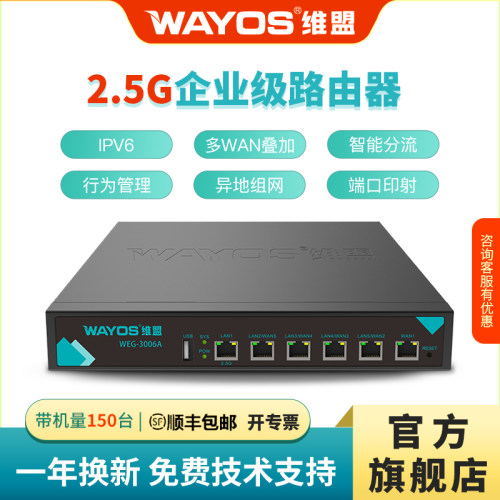 维盟有线多WAN叠加2.5G路由