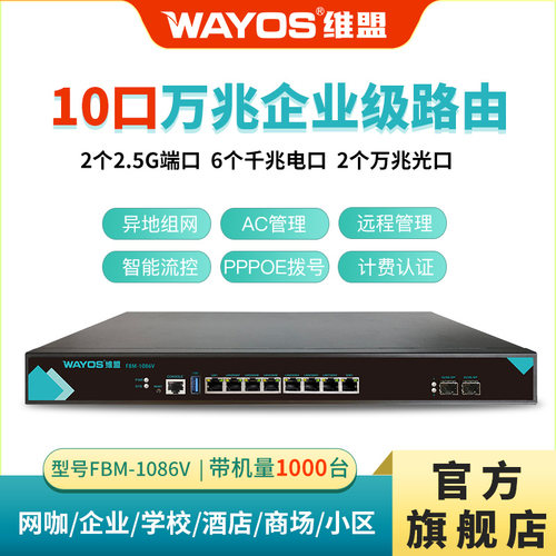 wayos维盟万兆路由扩WAN叠加