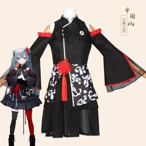 【现货】初音中华风cos服  罗森联动少女cosplay连衣裙旗袍