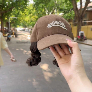 假发帽子一体秋冬辫子全头套女士显脸小麻花辫自然真发时尚百搭