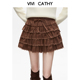 新款 VIVICATHY美拉德灯芯绒半身裙女装 2025冬季 蛋糕裙a字短裙子