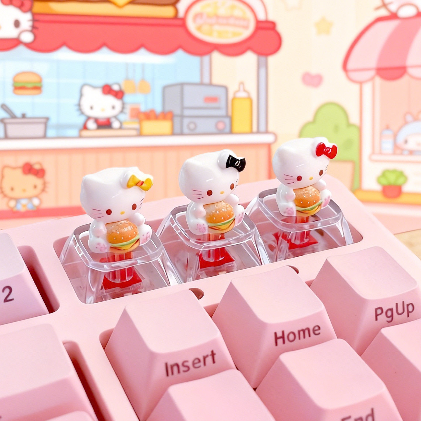 汉堡HelloKitty键帽四只装定制