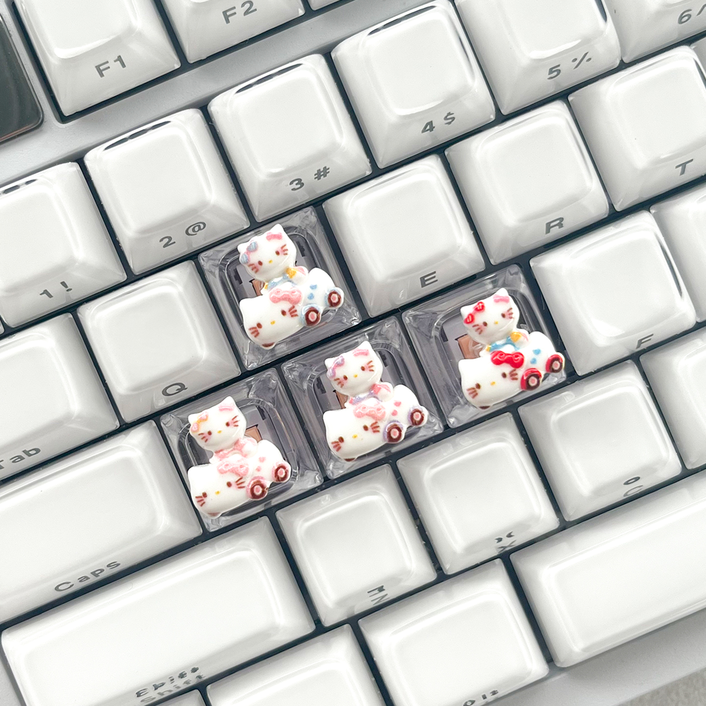 小汽车KT猫键帽四个装定制可爱