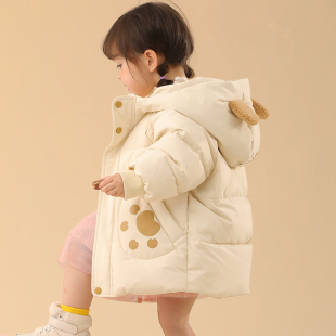 加厚女寶寶兒童冬季 外套 2023年新款 HYYkids小童羽絨服女童中長款