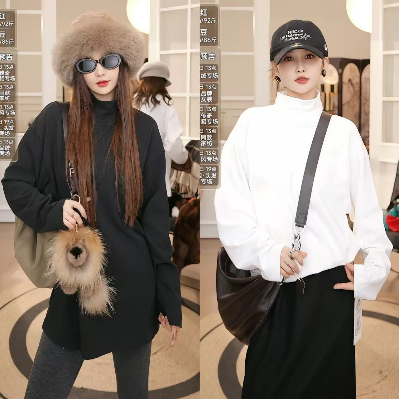 【粉红爷爷】衣长68cm简约休闲百搭磨毛圆领长袖T恤51T131192