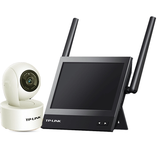 普联TP-LINK家用全彩摄像头带7寸显示屏套装 无线WiFi可视主机录像机实时监控显示器 免拉线免布线摄影头