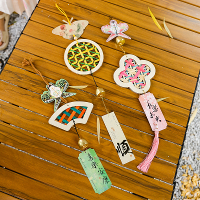 中秋节风铃挂饰diy材料包竹编亲子手工制作非遗礼物挂件团建活动