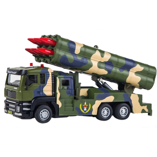 合金导弹车玩具火箭炮导弹发射车仿真模型儿童炮弹车可发射迫击炮