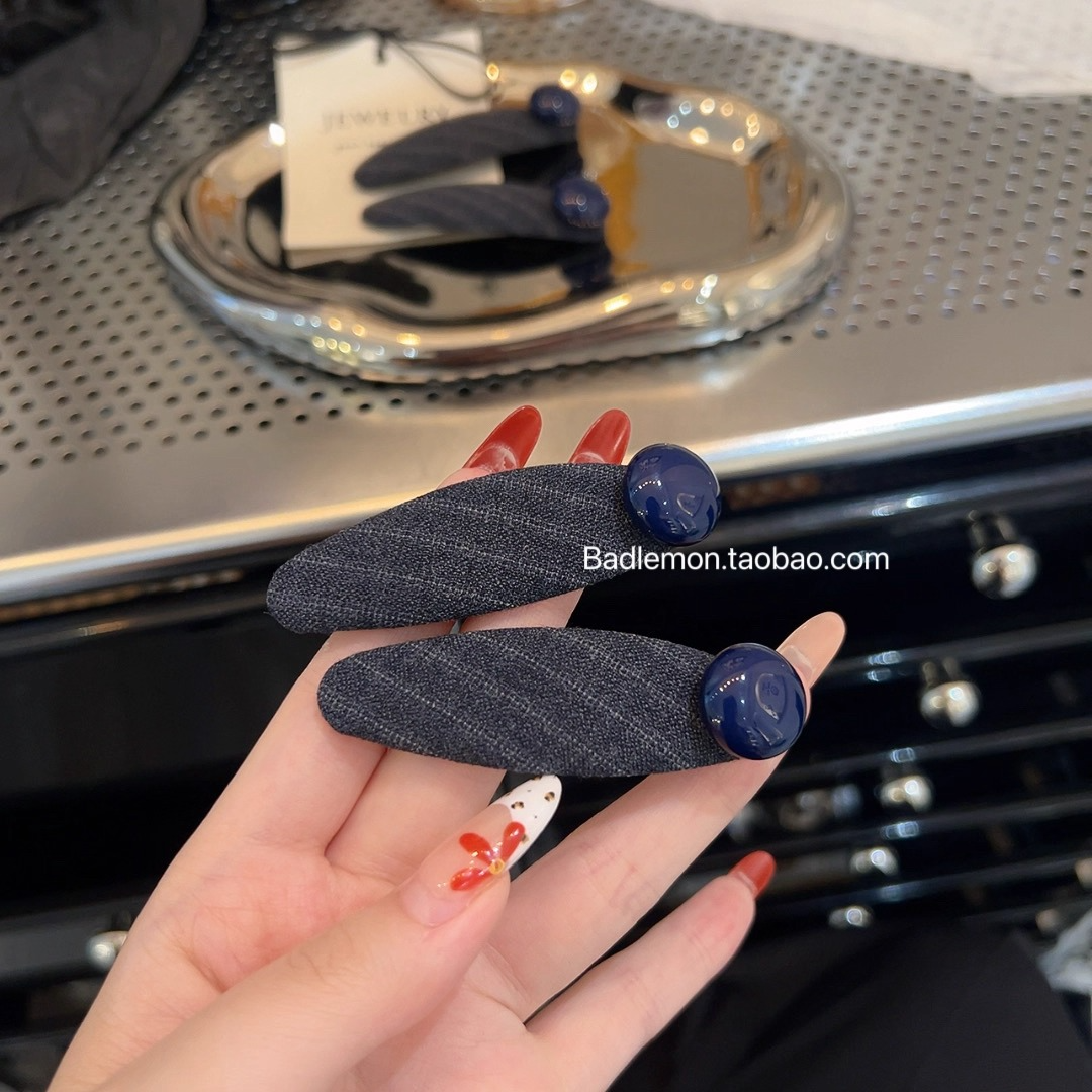 韩系格纹椭圆蓝色豆豆发夹掰掰夹日常刘海侧边夹头饰BB夹,饰品/流行首饰/时尚饰品新,发饰,淘宝优惠券,粉丝福利购,淘宝优惠卷