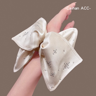 复古缎面满天星三角抓夹女高级感气质优雅低马尾夹后脑勺头饰发夹