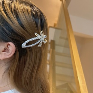 韩国发夹闪钻珍珠刘海夹高级感碎花一字夹小清新侧边夹碎发BB夹女