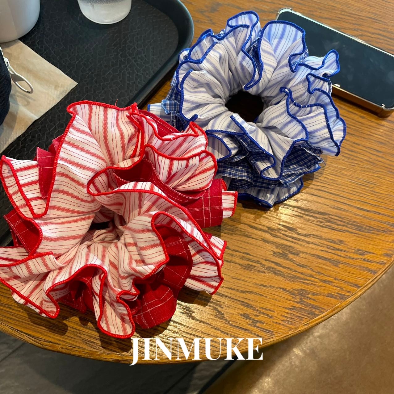 JINMUKE韩国进口发饰头饰格子学院风气质花边大肠发圈发绳发饰新,饰品/流行首饰/时尚饰品新,发饰,淘宝优惠券,粉丝福利购,淘宝优惠卷