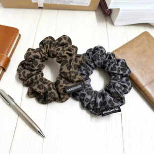 韩系高级感豹纹头绳女气质丸子头发圈高弹力耐用扎头橡皮筋发绳