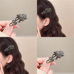 高级感水钻发夹 一箭穿心~女新款简约鸭嘴夹碎发夹侧边刘海夹压夹