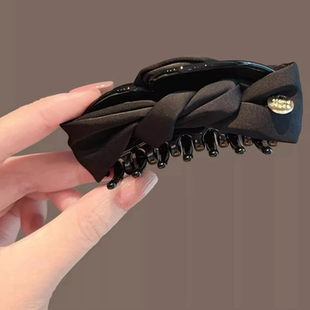 韩国高级缎面百搭大号抓夹发抓发夹发卡马尾夹盘发发饰后脑勺抓卡