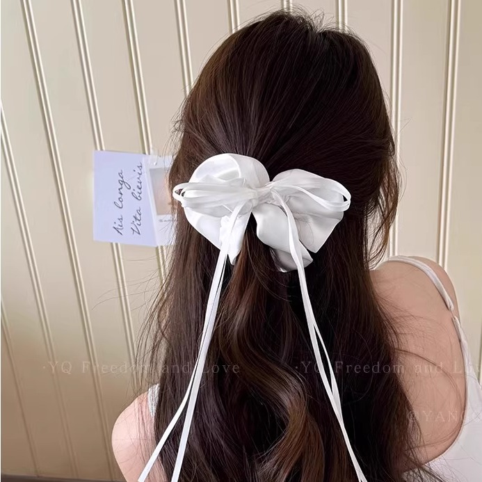 芭蕾风缎面蝴蝶结发圈