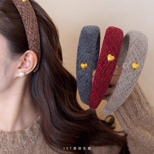 气质爱心宽边海绵发箍女高颅顶外出压发洗脸头箍2025新款 发卡头饰