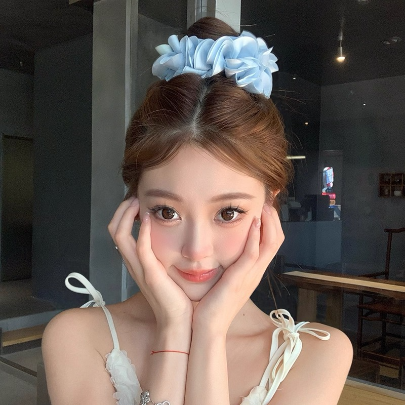 超级好看~多层缎面花瓣大肠发圈女高级感超大头绳发饰头花丸子头,饰品/流行首饰/时尚饰品新,发饰,淘宝优惠券,粉丝福利购,淘宝优惠卷