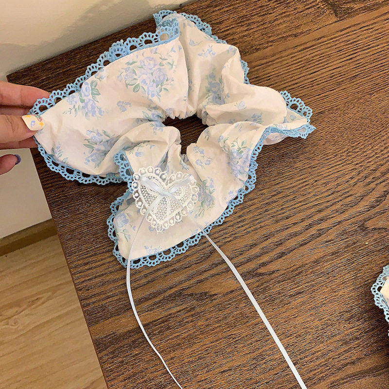 名狐方巾大肠发圈碎花少女心
