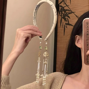 2025年新款 纯手工复古精致流苏发箍假耳环民族风头箍发饰女 新中式