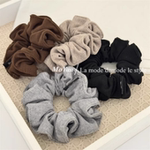 复古百搭慵懒感软糯针织小肠发圈女时尚 通勤低马尾发绳简约扎头绳