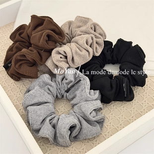 复古百搭慵懒感软糯针织小肠发圈女时尚 通勤低马尾发绳简约扎头绳