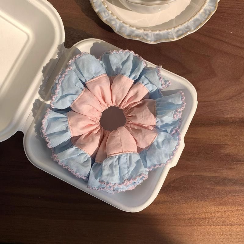 甜美双层蕾丝花边大肠发圈