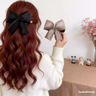 金标充棉蝴蝶结一字夹鸭嘴夹发夹后脑勺盘发大号发量多女2025新款
