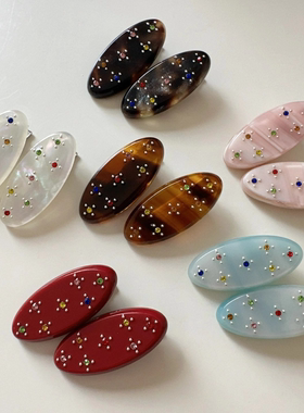 fever同款彩钻发夹韩国ins鸭嘴夹头饰女侧边夹子高端刘海夹小边夹