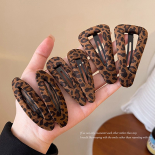 复古豹纹bb夹发夹女2025新款 高端刘海夹前额碎发卡甜酷百搭侧边夹