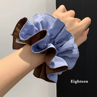 韩系双色大肠发圈女高级感丸子头扎头发超大百搭发饰头绳2025新款