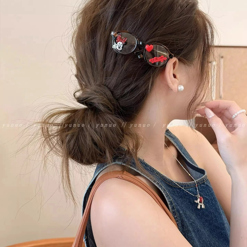 韩系可爱眼镜发夹边夹侧边夹女一字夹高端2025新款前额碎发刘海夹