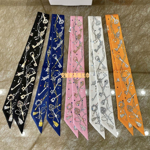 高端版本真丝twilly绑包丝巾H家