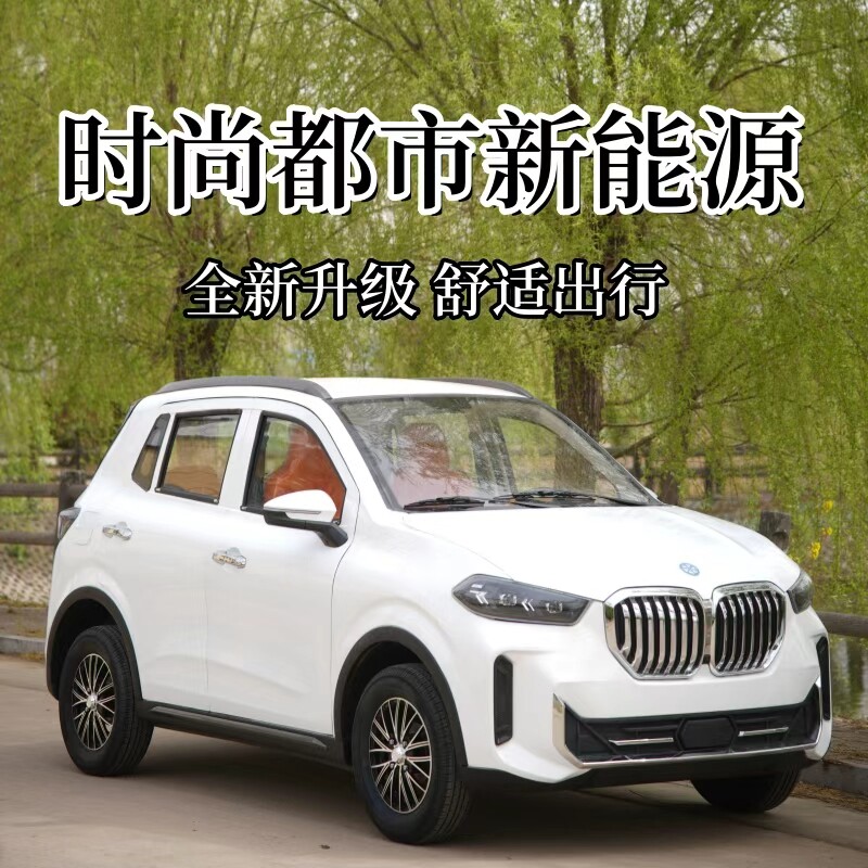 新款电动四轮车家用全封闭成人新能源汽车油电两用低速电车代步车