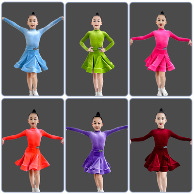 xinw儿童拉丁舞蹈服比赛规定服