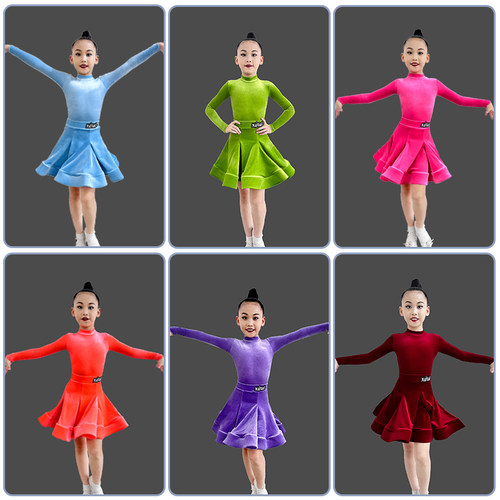 xinw儿童拉丁舞蹈服比赛规定服