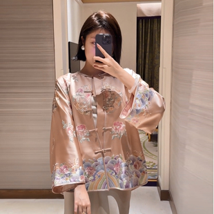 豪门千金华服新中式重工刺绣粉色外套2025秋季宽松国风高定上衣