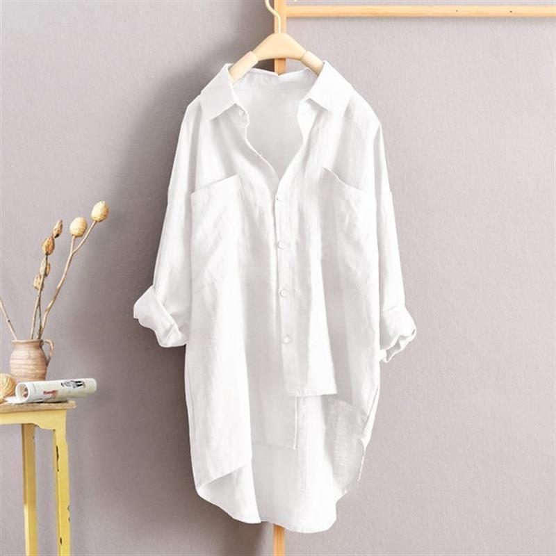 Plus size long Blouse Women Casual Top Loose ladies Shirts