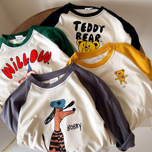 Soft Cotton Children Cartoon T Shirts Cute Animal Print Baby